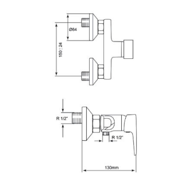 68174 MONOMADO DE DUCHA NEVA CROMO MIRTAK