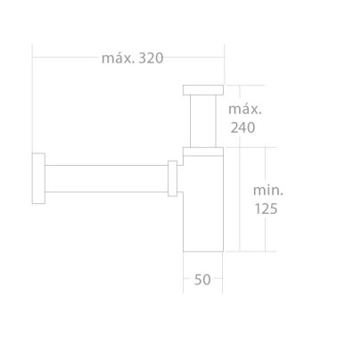 CA-41435 SIFON CROMADO ABS LUX MIRTAK