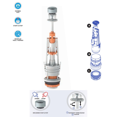 CA-40126 DESCARGA WC CISTERNA START & STOP COMPATIBLE ROCA MIRTAK