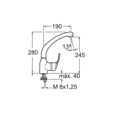 3702413 MONOMANDO COCINA CAÑO GIRATORIO NIAGARA
