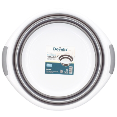 402010014 BARREÑO PLEGABLE 17L GRIS DOVELIS
