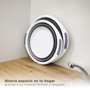 402010014 BARREÑO PLEGABLE 17L GRIS DOVELIS