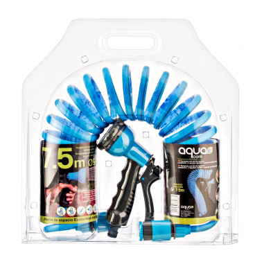 MANGUERA FITT ESPIRAL 7,5MT+GRIFO+ DOS RACORES