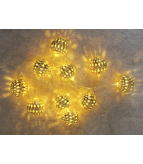 5204456 1m GUIRNALDA 10 BOLAS LED DORADAS 3000K