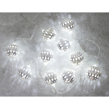 5204457 1m GUIRNALDA 10 BOLAS LED PLATEADAS 6000K