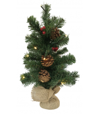 00514 ARBOL NAVIDAD LED PIÑAS Y BOLAS ROJAS 45cm