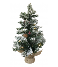 00515 ARBOL NAVIDAD LED C/NIEVE PIÑAS Y BOLAS 60cm
