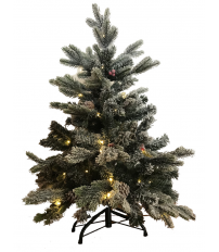 00517 ARBOL NAVIDAD LED C/NIEVE PIÑAS Y BOLAS 90cm