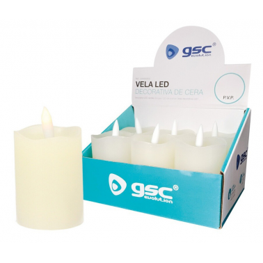 204800002 EXPOSITOR 6 VELAS DECORATIVAS LED CERA GSC