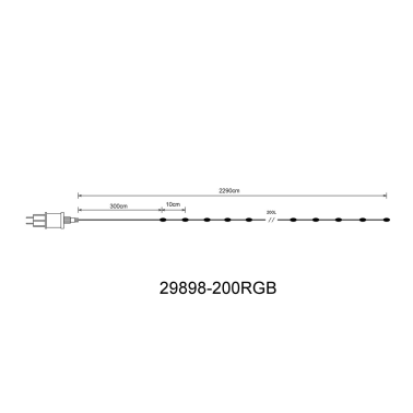 29898-200RGB GUIRNALDA LUCES DE CADENA LED GABRI 19,9m IP44