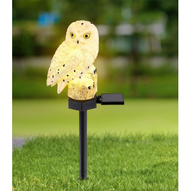 33874 LAMPARA SOLAR BUHO PLASTICO NEGRO 3000K IP44