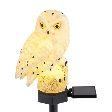 33874 LAMPARA SOLAR BUHO PLASTICO NEGRO 3000K IP44