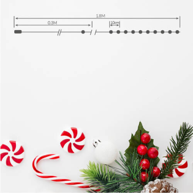 204690021 1,5m GUIRNALDA DE RAMAS Y BAYAS ROJAS LED A PILA GSC