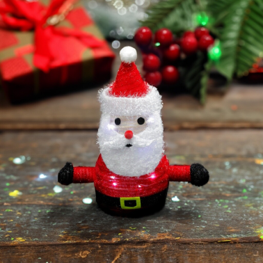 204625011 PAPA NOEL LED PLEGABLE A PILAS LUZ FRIA 30cm BAMBASY