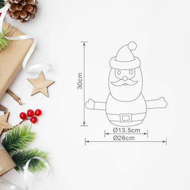 204625011 PAPA NOEL LED PLEGABLE A PILAS LUZ FRIA 30cm BAMBASY