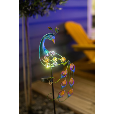 G2310 PAVO REAL SOLAR DECORATIVO METALICO GALIX