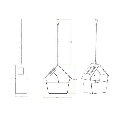 G2214 CASITA COLGANTE SOLAR DECORATIVA METALICA GALIX