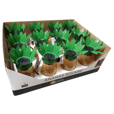 G2110 PIÑA SOLAR DECORATIVA METAL+VIDRIO GALIX