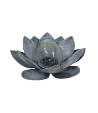 G2112 NENUFAR SOLAR DECORATIVO CALIDO METAL+VIDRIO 22cm GALIX