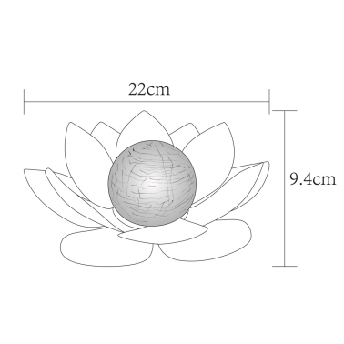 G2112 NENUFAR SOLAR DECORATIVO CALIDO METAL+VIDRIO 22cm GALIX