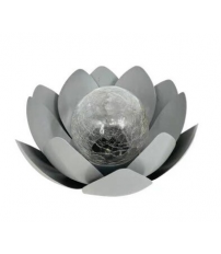 G2216 NENUFAR SOLAR DECORATIVO FRIO METAL+VIDRIO 25cm GALIX