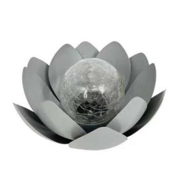 G2216 NENUFAR SOLAR DECORATIVO FRIO METAL+VIDRIO 25cm GALIX