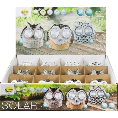 33355-12 LUZ SOLAR DECORATIVA LED BUHOS SURTIDOS IP44 GLOBO