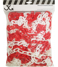 CADENA PLASTICA 103/6MM-25MT ROJO/BLANCO