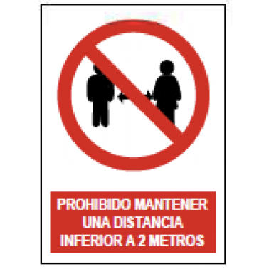 SEÑAL PROHIBIDO DIST.INF.2M SP975 40X30