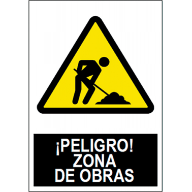 SEÑAL PELIGRO ZONA DE OBRAS SA1042 40X30