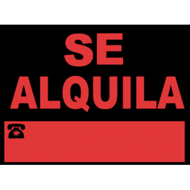 SEÑAL SE ALQUILA 40X30CM 963