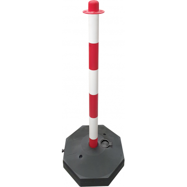 POSTE PVC ROJO/BCO 4X90CM C/BASE 102