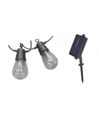 00828 KIT 5m GUIRNALDA SOLAR 10 BOMBILLAS C/SENSOR CREPUSCULAR 1800K IP45 F-BRIGHT