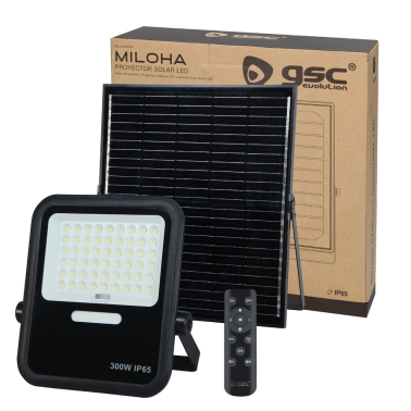 202615024 PROYECTOR LED MILOHA 300W 6500K CON PANEL SOLAR 25W GSC