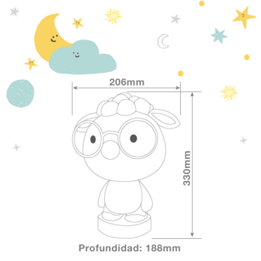 202800006 LAMPARA LED INFANTIL OVEJITA RGB + LUZ DIA RECARGABLE BLANCO 2,5W GSC