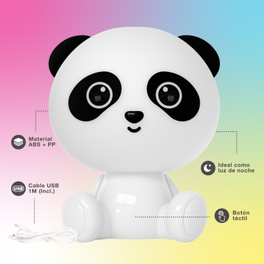 202800007 LAMPARA LED INFANTIL PANDA RGB + LUZ DIA RECARGABLE BLANCO 2,5W GSC