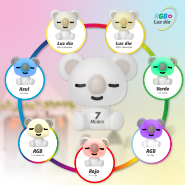 202800008 LAMPARA LED INFANTIL KOALA RGB + LUZ DIA RECARGABLE BLANCO 2,5W GSC
