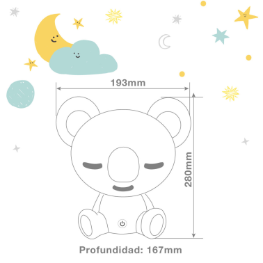 202800008 LAMPARA LED INFANTIL KOALA RGB + LUZ DIA RECARGABLE BLANCO 2,5W GSC
