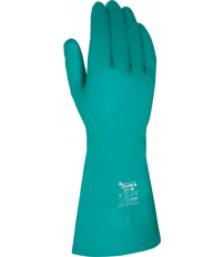 GUANTE NITRILO FLOCADO H821 T-07/S VERDE