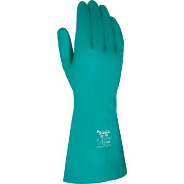 GUANTE NITRILO FLOCADO H821 T-07/S VERDE