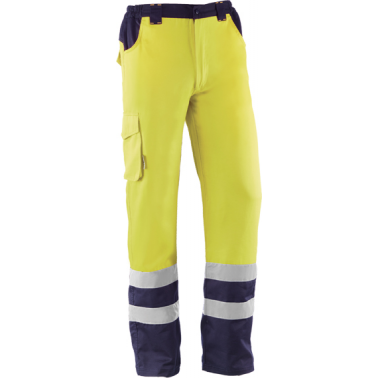 PANTALON ALTA VISIBILIDAD AMARILLO/AZUL HV748BC T-XL
