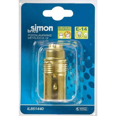 IL851440 PORTALAMPARAS LISO E14 LATONADO SIMON BRICO