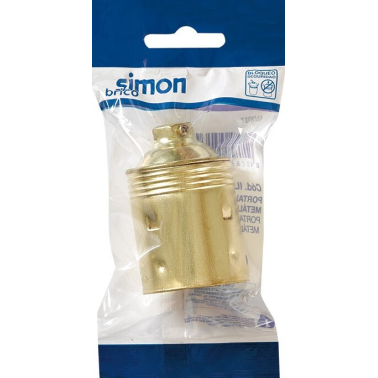 IL551340 PORTALAMPARAS LISO E27 LATONADO SIMON