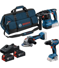 KIT 18V GBH-22+GWS-8+GSR-65+CAR+2B 4AH+B