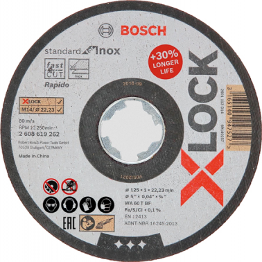 DISCO X-LOCK STAND.INOX 115X1MM LATA 10