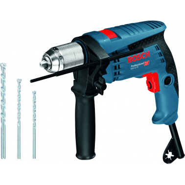 TALADRO PER. GSB13RE 601W+SET 3 BROCAS