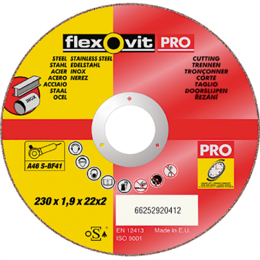 DISCO FLEXOVIT INOX A46SBF41 230X1,9X22