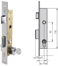 CERRADURA EMBUTIR ACERO INOX 1984
