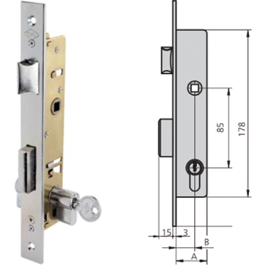 CERRADURA EMBUTIR ACERO INOX 1984