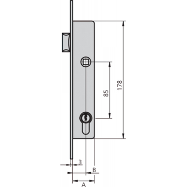 CERRADURA CVL EMBUTIR 1984T-25/6 AI
